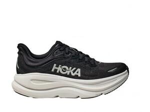 NEW HOKA men's bondi 9 wide shoe in black/white